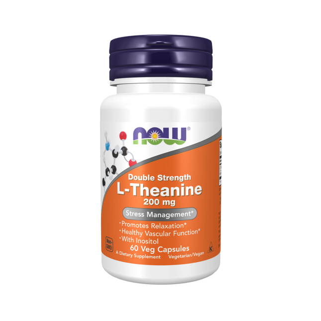 NOW - L-Théanine 200 mg avec inositol 100 mg | 60 capsules