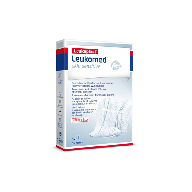 Leukomed - Pansement stérile pour peau sensible 8 x 10 cm | Paquet de 5