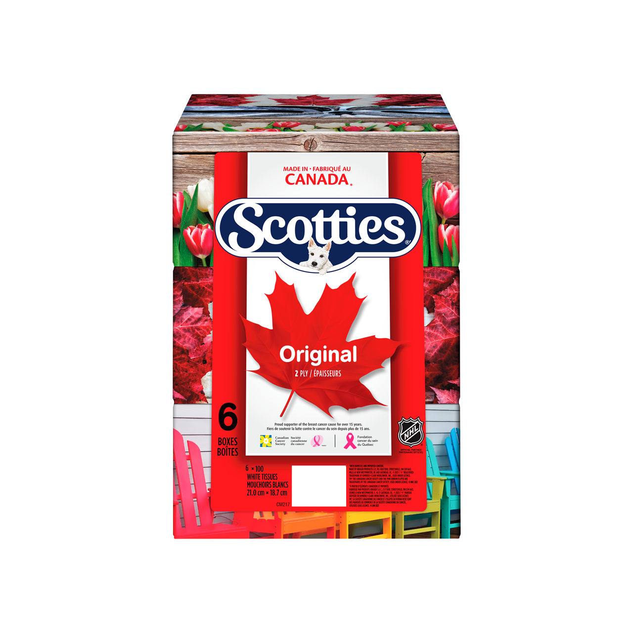 Scotties Original 2 Ply White Tissue 100 Tissue 6 Boxes White