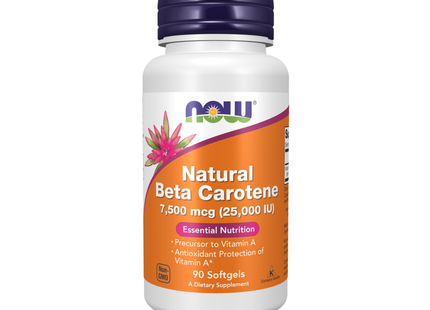 NOW - Beta Carotene 25,000 IU Natural D.Salina | 90 Softgels
