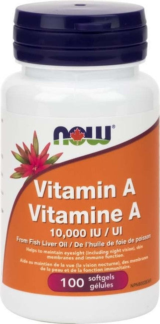 NOW Vitamine A 10 000 UI | 100 gélules