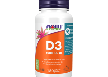 NOW - Vitamin D3 1000 IU | 180 Softgels