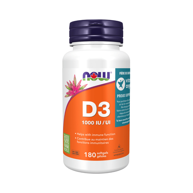NOW - Vitamine D-3 1000 UI | 180 gélules