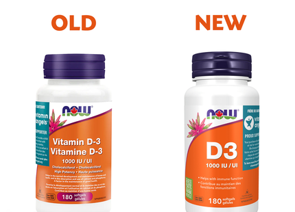 NOW - Vitamin D3 1000 IU | 180 Softgels