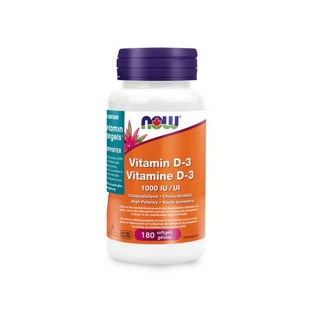 NOW - Vitamine D-3 1000 UI | 180 gélules