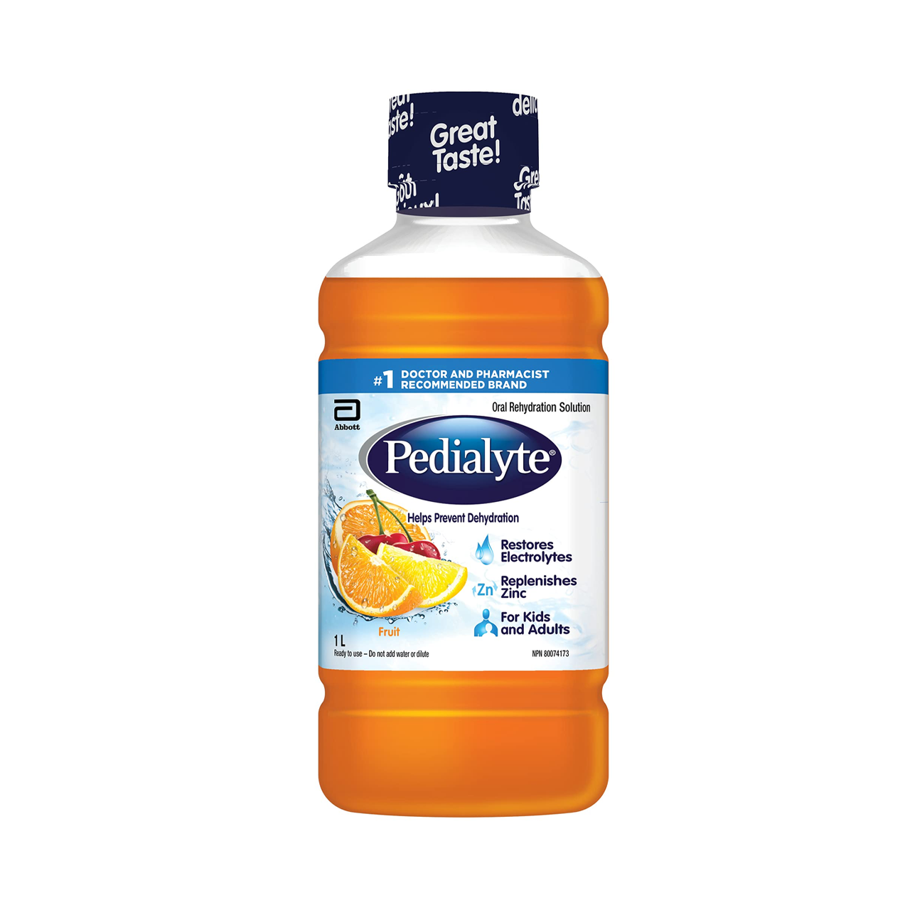 Pedialyte Oral Rehydration Solution Fruit Flavour 1 L White Pedialyte Oral Rehydration Solution Fruit Flavour 1 L White