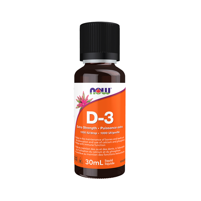 NOW - Vitamine D-3 Extra Forte - 1000 UI/Goutte | 30 ml