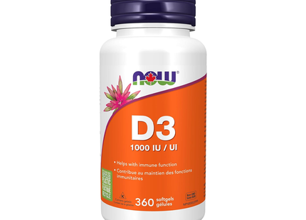 NOW Vitamine D3 1000 UI | 360 gélules
