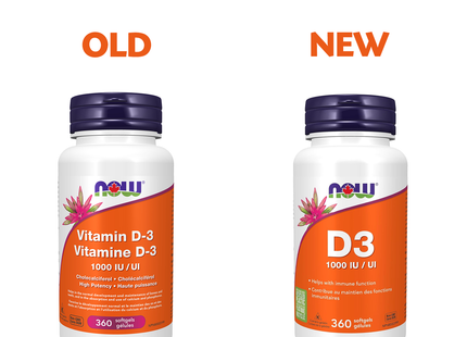NOW Vitamine D3 1000 UI | 360 gélules