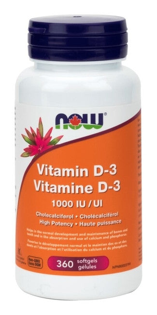 NOW Vitamin D3 1000 IU | 360 Softgels