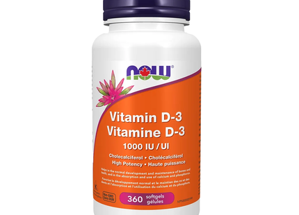 NOW Vitamin D3 1000 IU | 360 Softgels