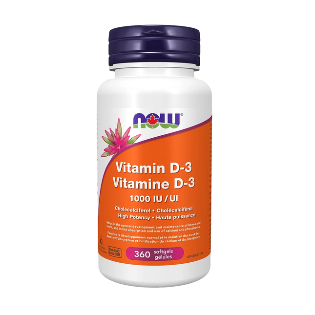 NOW Vitamine D3 1000 UI | 360 gélules