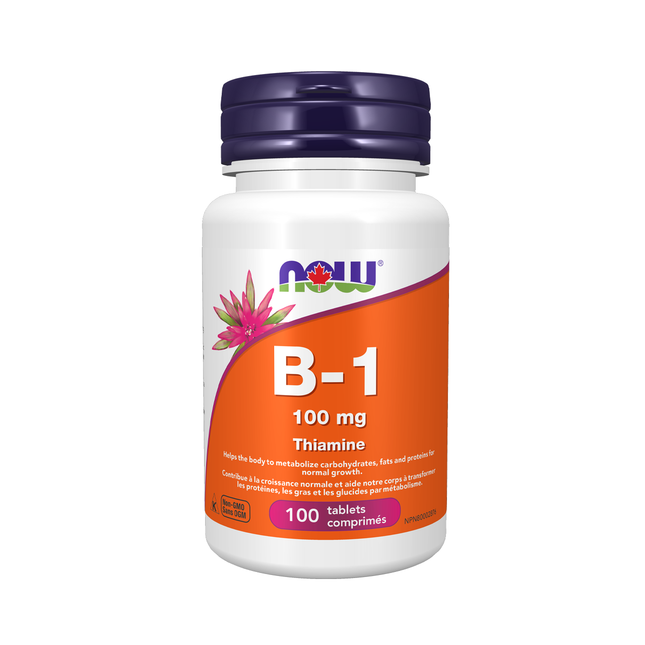 NOW Vitamine B-1 100 mg | 100 pastilles à croquer