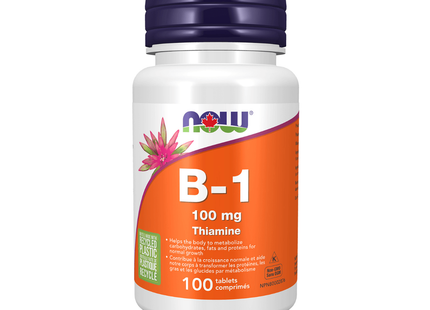NOW Vitamine B-1 100 mg | 100 pastilles à croquer