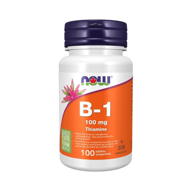 NOW Vitamine B-1 100 mg | 100 pastilles à croquer