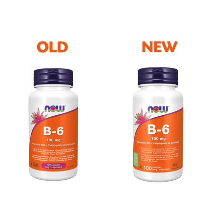 NOW - Vitamin B6 100 mg | 100 Veg Capsules
