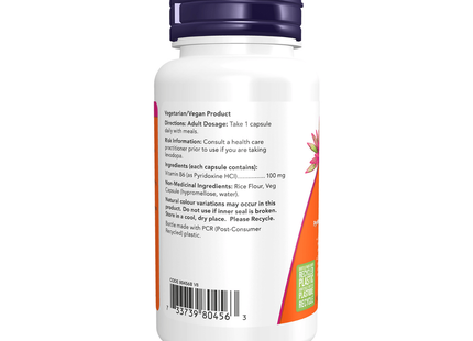 NOW - Vitamin B6 100 mg | 100 Veg Capsules