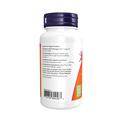 NOW - Vitamin B6 100 mg | 100 Veg Capsules