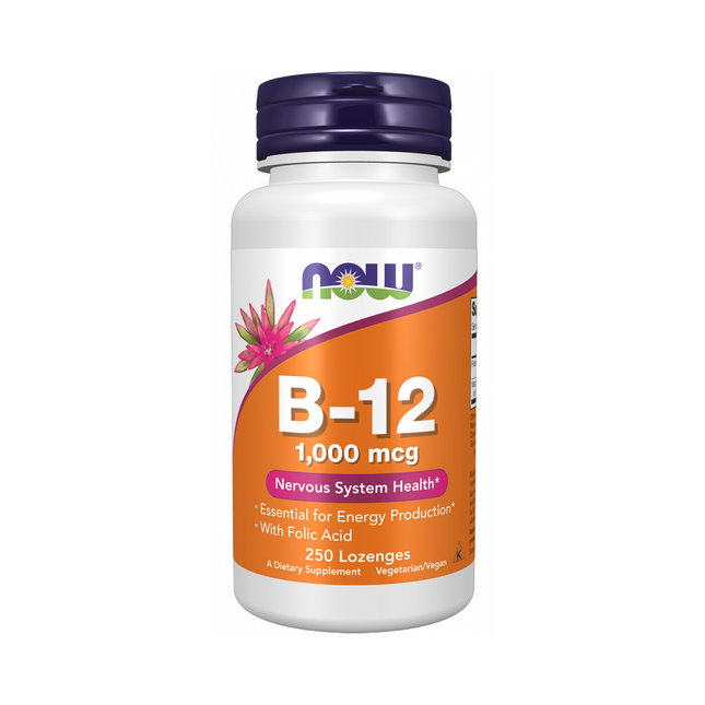 NOW Vitamine B-12 1000 mg | 250 pastilles à croquer