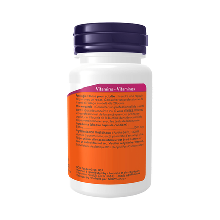 NOW - Biotin 1000 mcg | 100 Veg Capsules