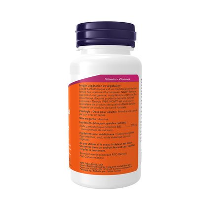 NOW - Pantothenic Acid 500 mg | 100 Veg Capsules