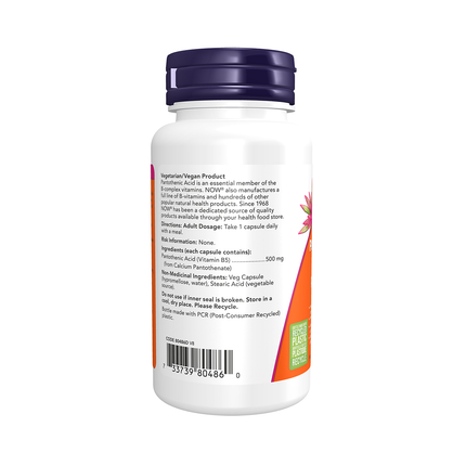 NOW - Pantothenic Acid 500 mg | 100 Veg Capsules