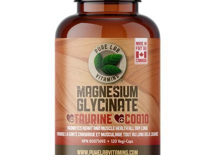 Pure Lab - Magnesium Glycinate - Taurine & CoQ10 | 120 Vegi-Caps
