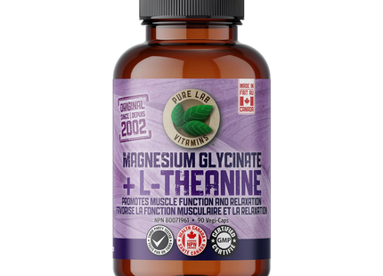 Pure Lab - Magnesium Glycinate 150 mg + L-Theanine 75 mg | 90 Capsules