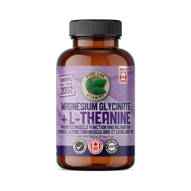 Pure Lab - Magnesium Glycinate 150 mg + L-Theanine 75 mg | 90 Capsules