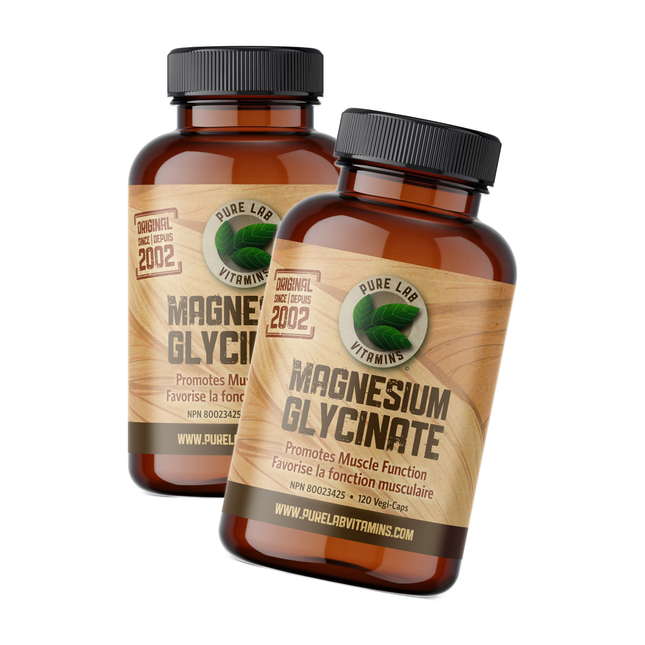 2-PACK! Pure Lab - Magnesium Glycinate 165MG | 120 Vegi-Caps