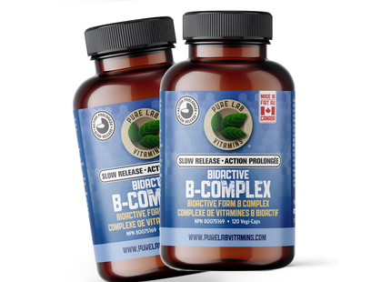 PAQUET DE 2 ! Pure Lab Vitamins - Complexe B bioactif à libération lente | 120 végicaps*