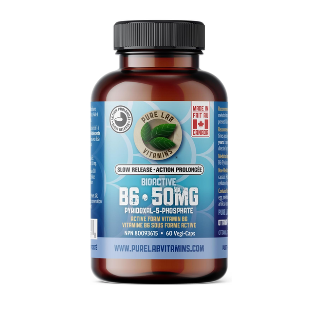 *Vitamines Pure Lab – Vitamine B6 bioactive à libération lente | 60 Végé-Caps