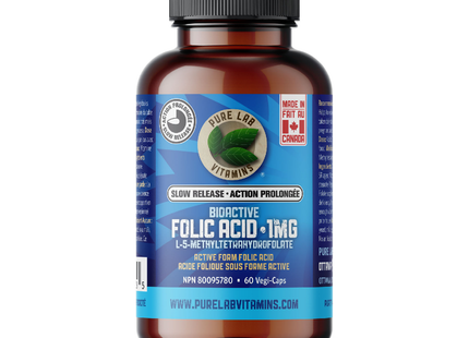 Pure Lab - Slow Release Bioactive Folic Acid | 60 Vegi-Caps