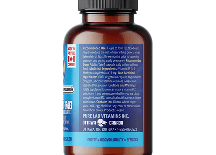 Pure Lab - Slow Release Bioactive Folic Acid | 60 Vegi-Caps