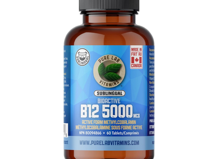Pure Lab - Bioactive B12 5000mcg - Lactose Free, Sugar Free | 60 Capsules
