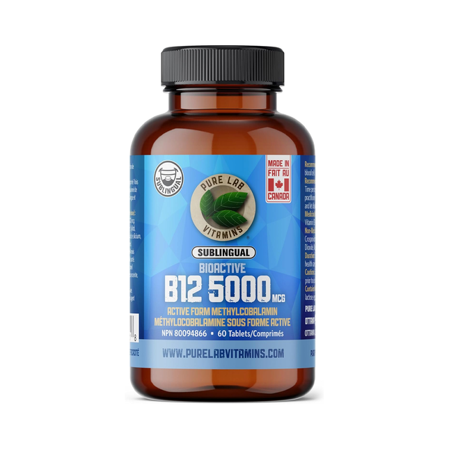 Pure Lab - Bioactive B12 5000mcg - Lactose Free, Sugar Free | 60 Capsules