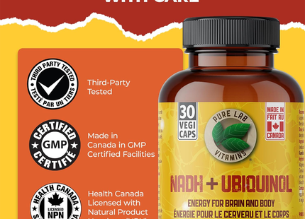 Pure Lab - NADH 10mg + Ubiquinol 40 mg | 30 Capsules