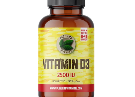 Pure Lab - Capsules végétales de vitamine D3 2500 UI | 240 capsules