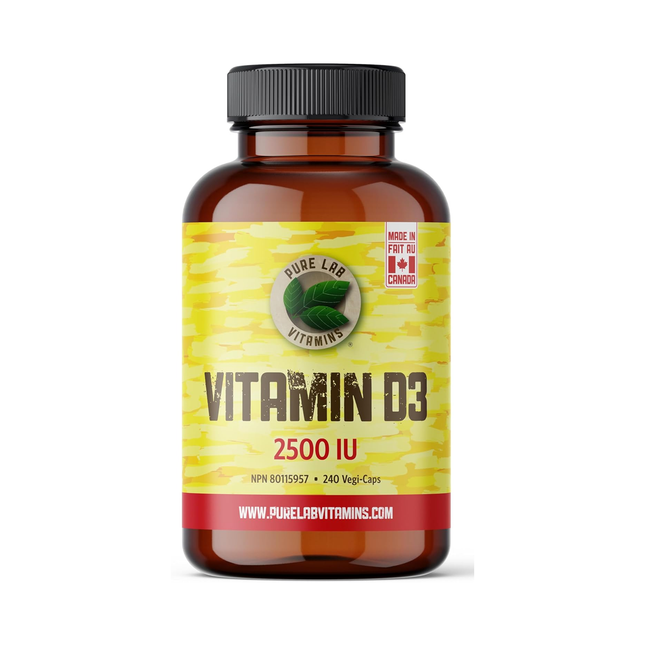 Pure Lab - Capsules végétales de vitamine D3 2500 UI | 240 capsules
