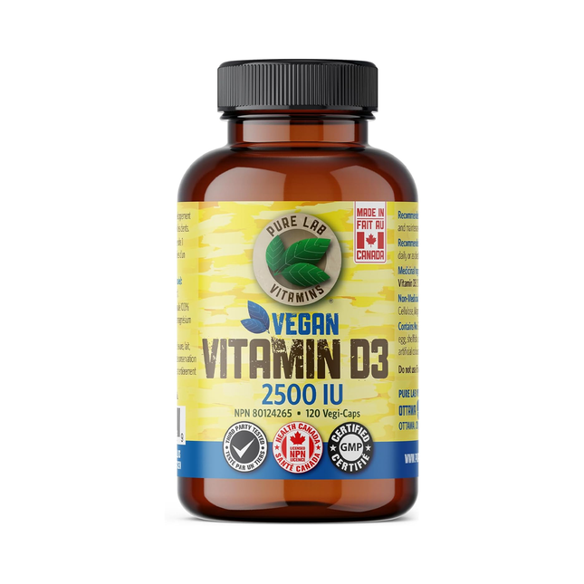 Pure Lab - Vegan D3 2500 IU - Dry, Crystalline, Pine Source | 120 Capsules