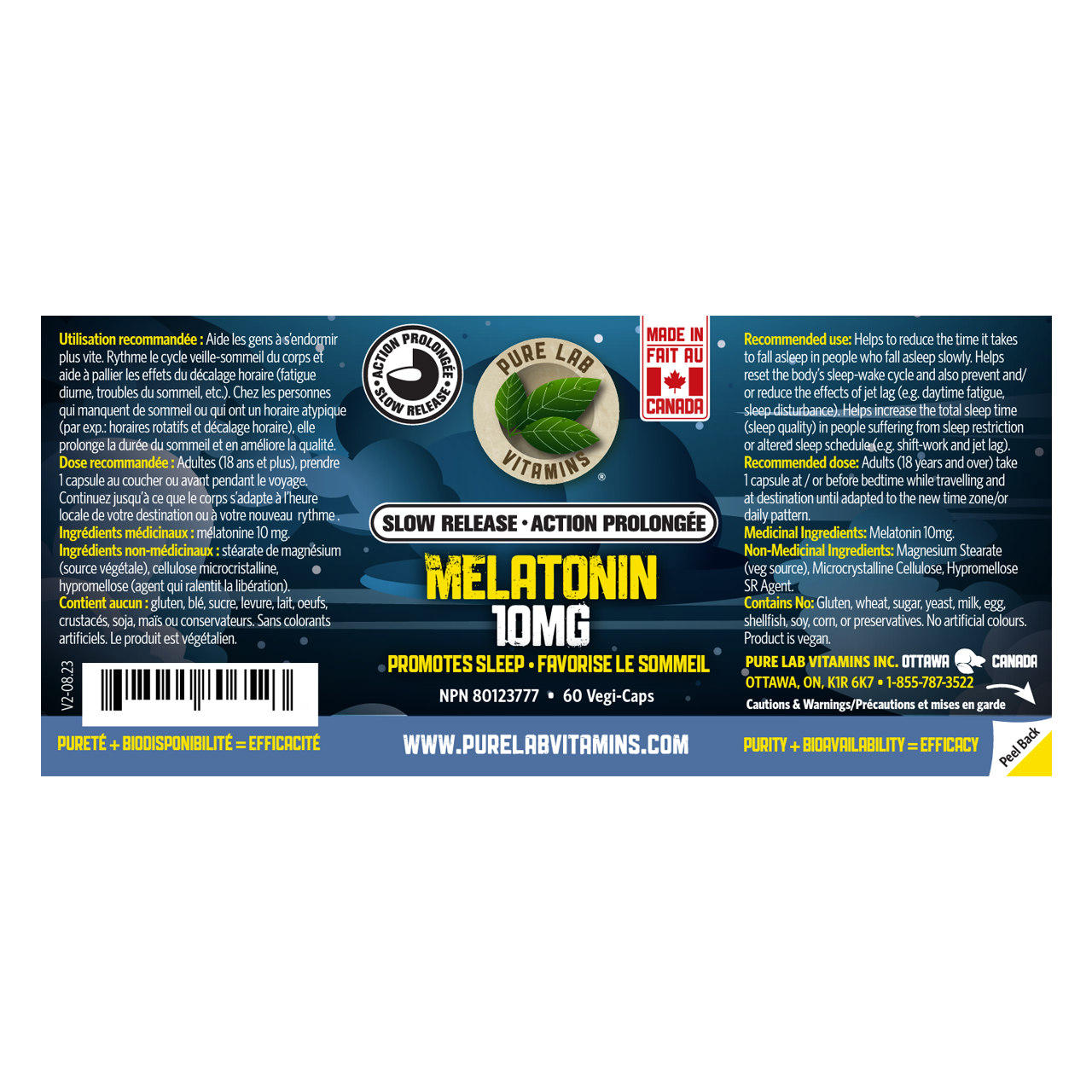Pure Lab Slow Release Melatonin 10 MG 60 Vegi Caps White Cross E Pure lab slow release melatonin 10 mg 60 vegi caps white cross e