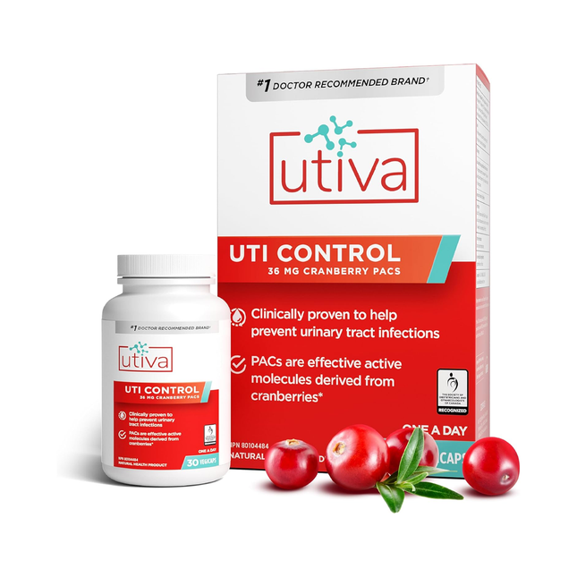 Utiva - Cranberry PACs 36 mg, UTI Prevention & Control Supplement | 30 Vegicaps