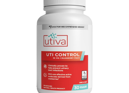 Utiva - Cranberry PACs 36 mg, UTI Prevention & Control Supplement | 30 Vegicaps