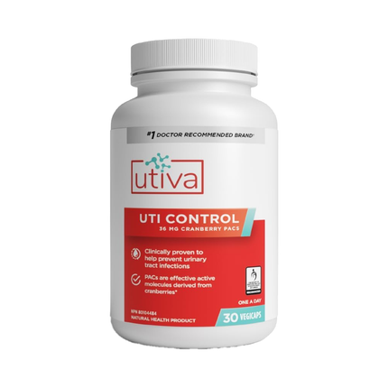 Utiva - Cranberry PACs 36 mg, supplément de prévention et de contrôle des infections urinaires | 30 capsules végétales