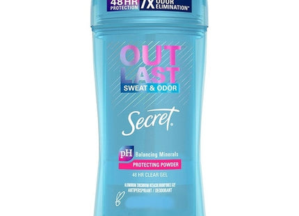 Secret - Outlast Sweat & Odour - 48H Antiperspirant Clear Gel - with pH Balancing Minerals - Protecting Powder Scent | 45 g