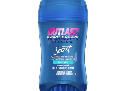 Secret - Outlast 72H Protection Clear Gel Antiperspirant - Unscented | 45 g