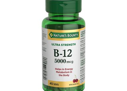 Nature's Bounty - Vitamine B12 5000 mcg | 45 comprimés