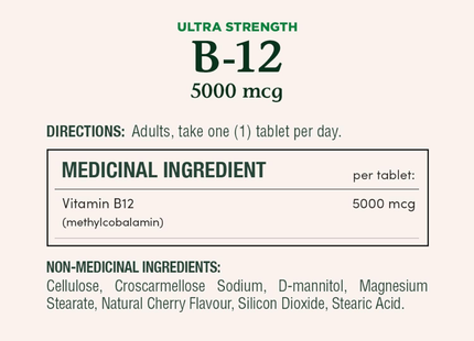 Nature's Bounty - Vitamine B12 5000 mcg | 45 comprimés