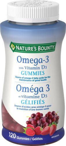Nature's Bounty - Omega-3 With Vitamin D3 Gummies | 120 Gummies