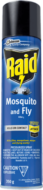 Raid - Mosquito & Fly Insect Killer 1 - Pressurized Spray | 350 g